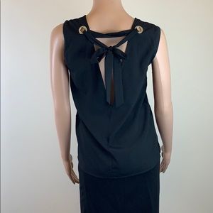 Sandro Paris Black Open Back Sleeveless Top